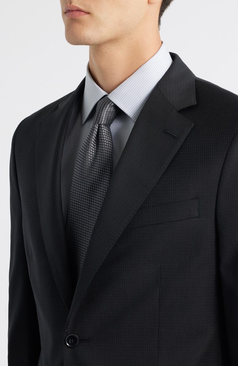 Peter Millar Hartford Classic Fit Black Microcheck Wool Suit, Alternate, color, Black