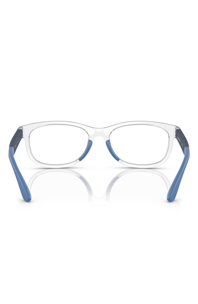 Emporio Armani 49mm Pillow Optical Glasses, Alternate, color, Shiny Crystal / Demo Lens