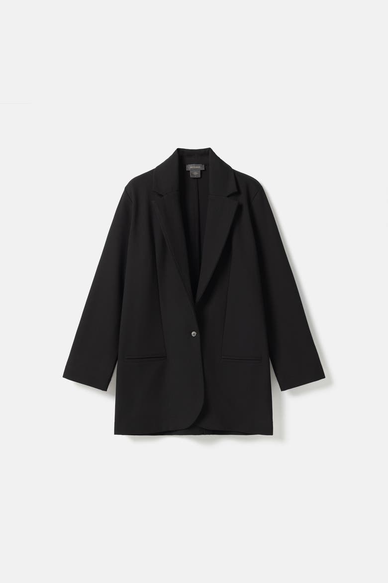 Astor Oversized Jersey Blazer, Alternate, color, Black
