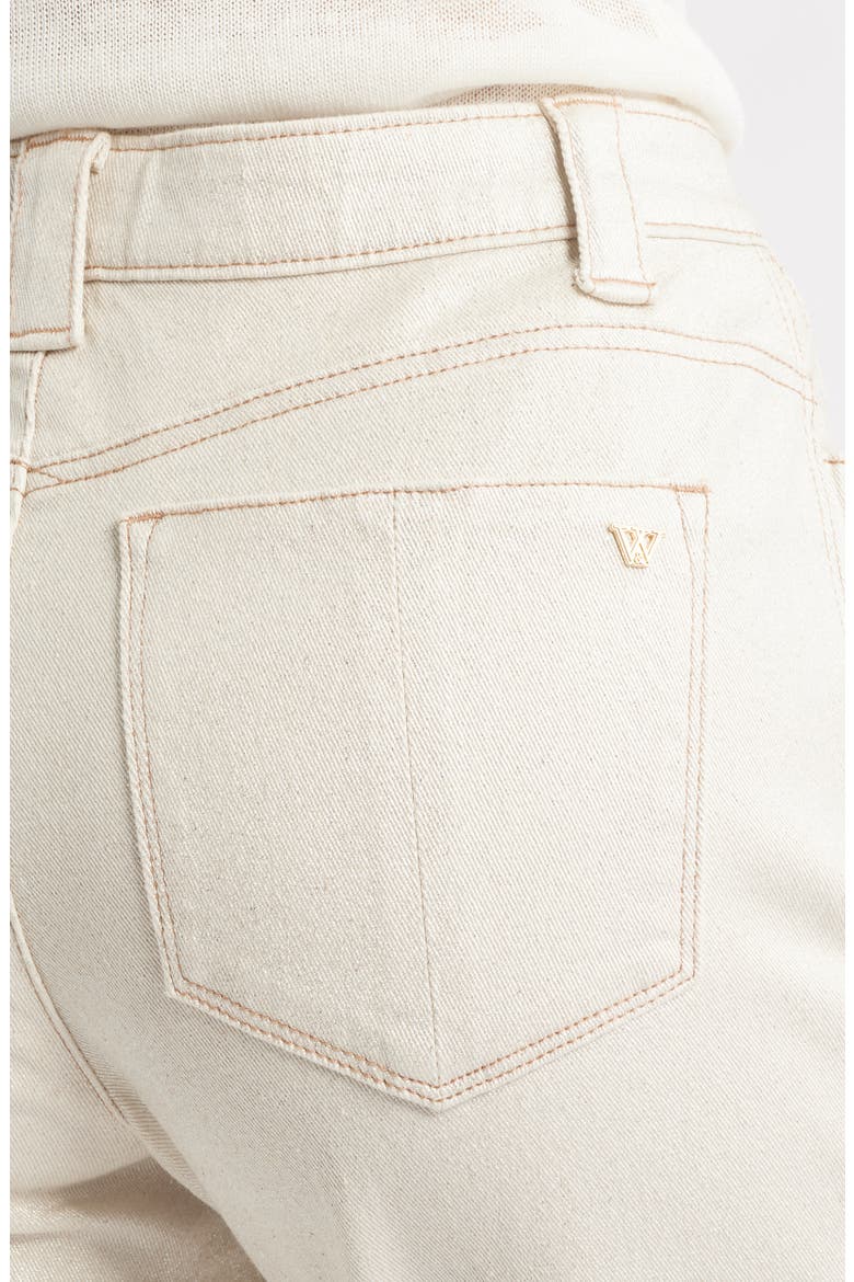 High Waist Fray Hem Jeans, Alternate, color, BLANCHED ALMOND