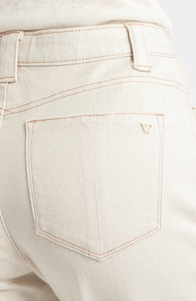 Wit & Wisdom High Waist Fray Hem Jeans, Alternate, color, Blanched Almond
