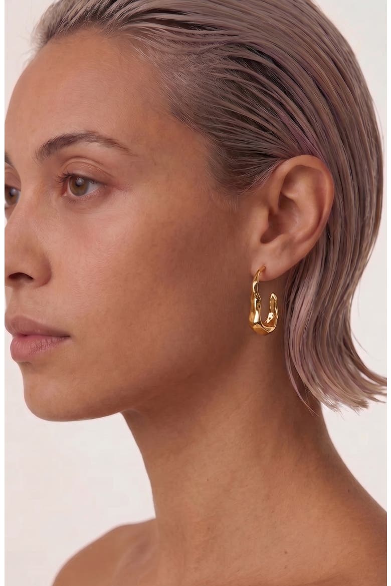Bua Midi Hoop Earrings In Gold, Alternate, color, Gold