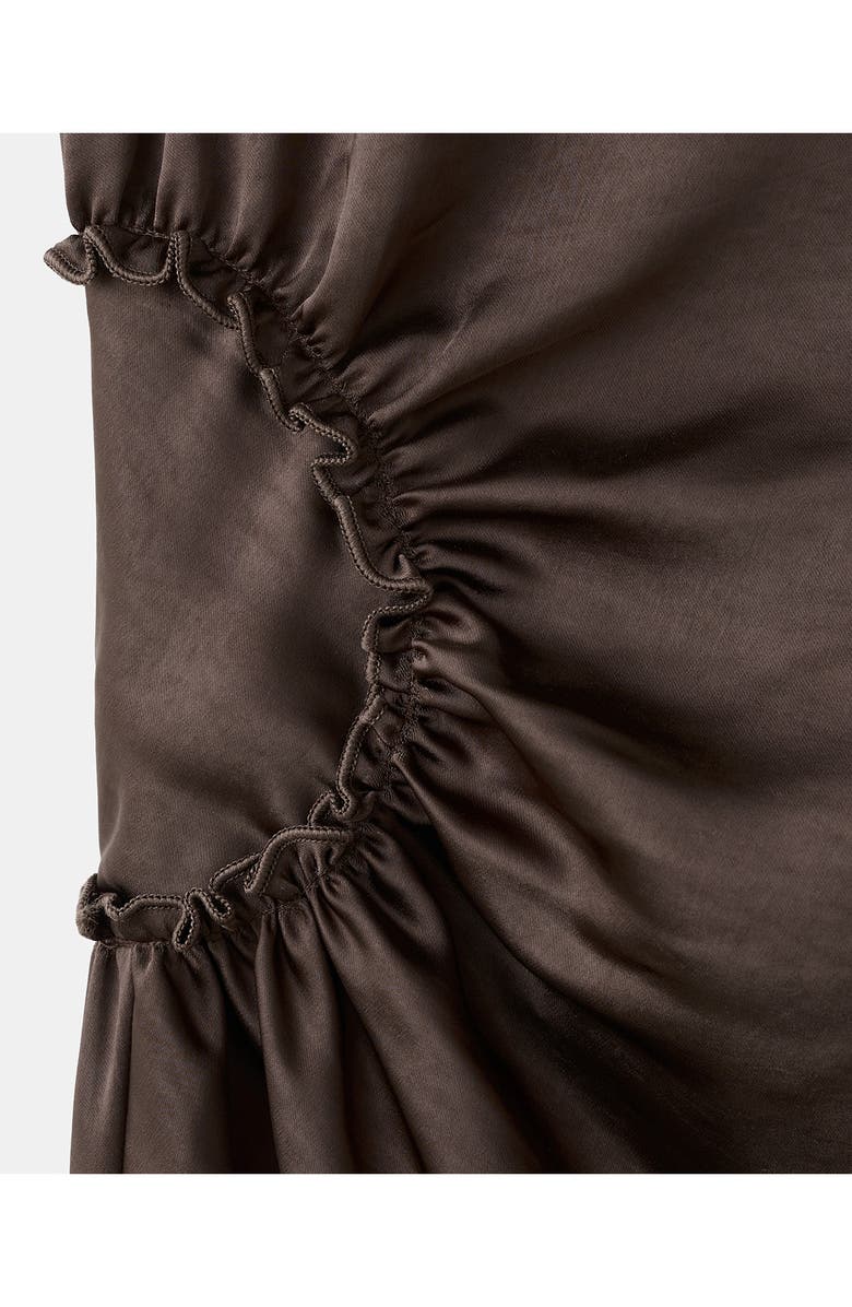 MANGO Gathered Cutout Sleeveless Maxi Dress, Alternate, color, Mink Grey