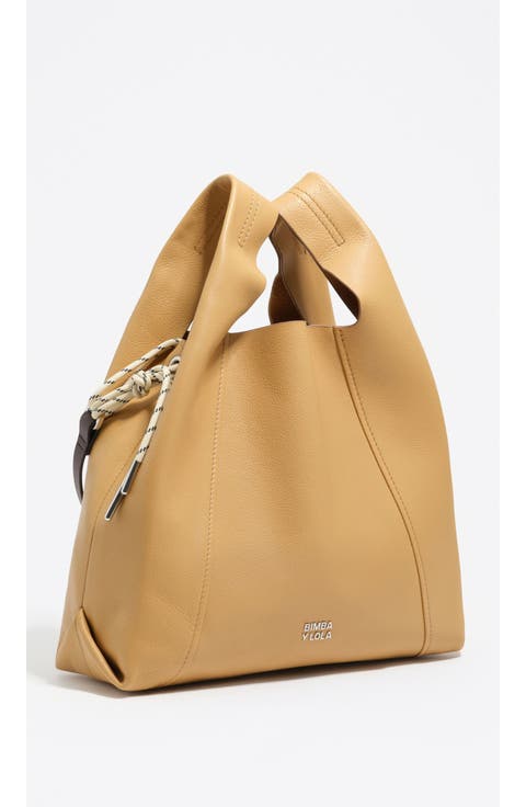Medium Leather Paper Bag