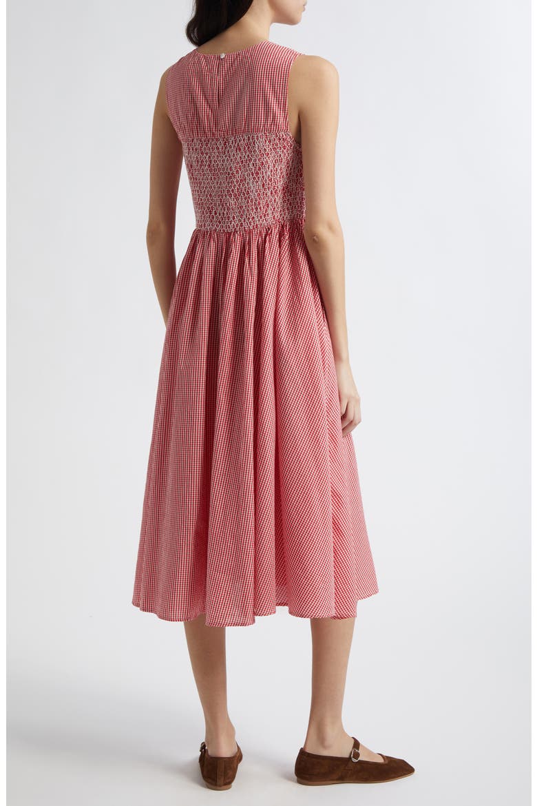 Coco Sleeveless Cotton Fit & Flare Dress, Alternate, color, RED GINGHAM