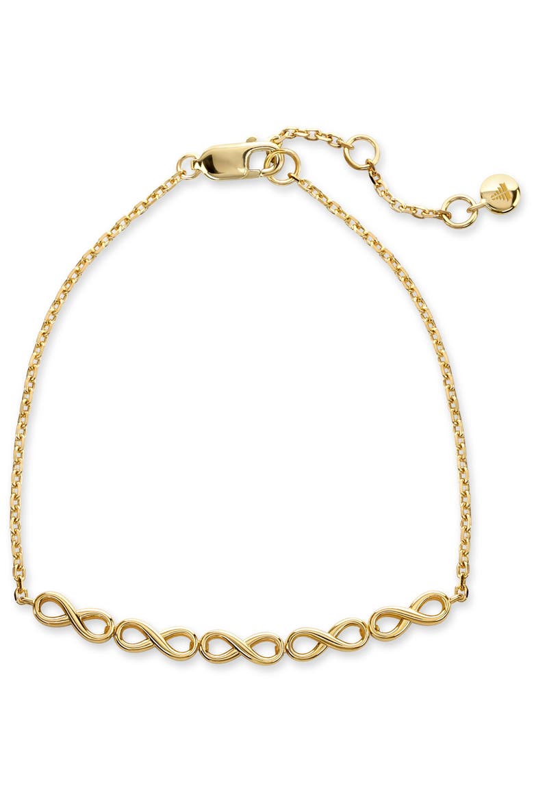 Infinity Chain Bracelet in Gold Plated Sterling Silver, Alternate, color, Yellow Gold
