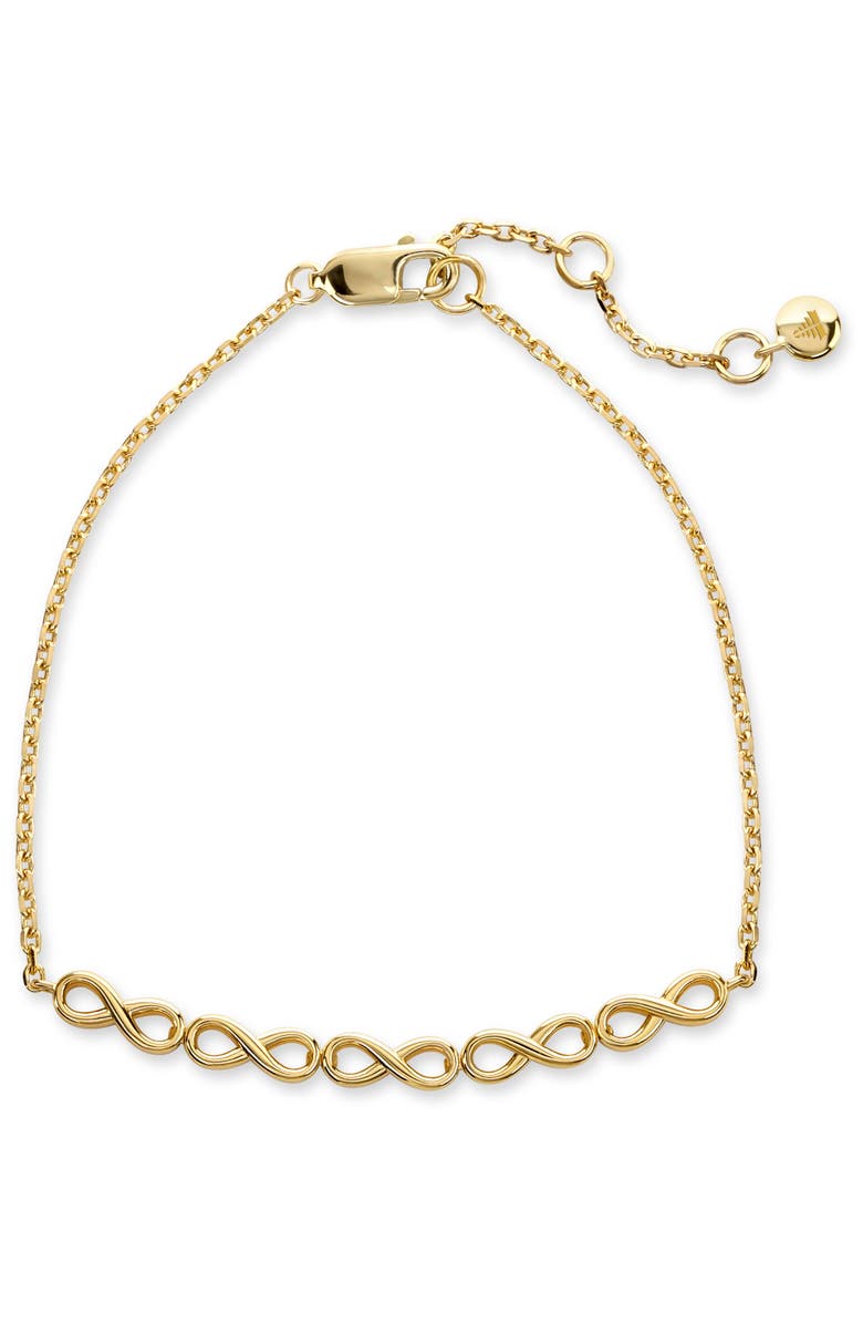 DEVATA Infinity Chain Bracelet in Gold Plated Sterling Silver, Alternate, color, Yellow Gold