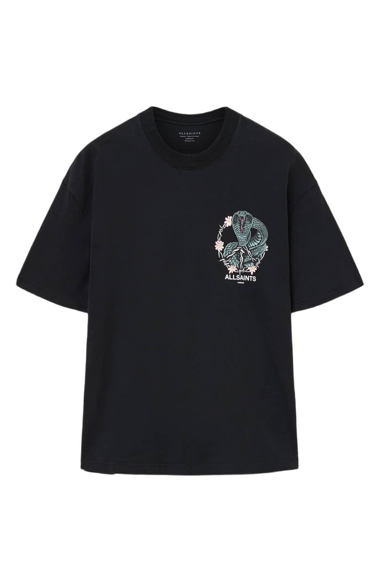 AllSaints Snakebite T-Shirt, Alternate, color, Washed Black
