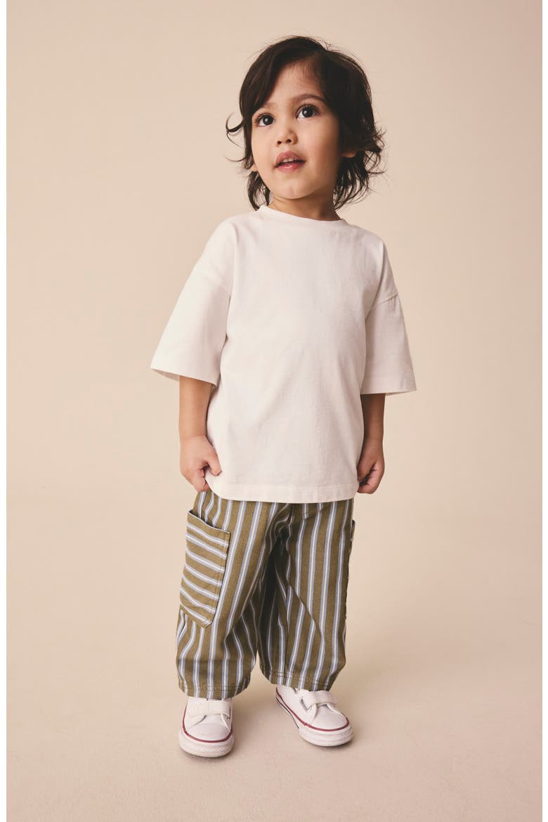 Kids' Stripe Drawstring Pants, Alternate, color, GREEN
