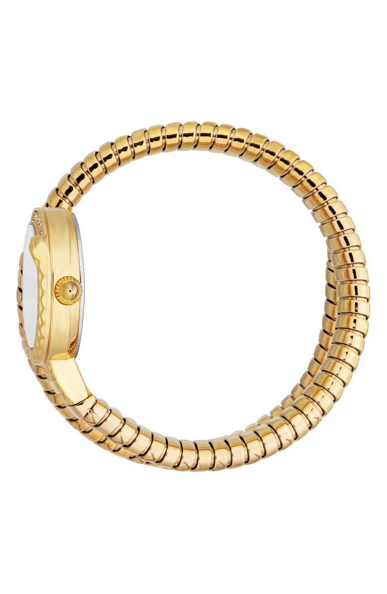 Just Cavalli Coiled Snake Bracelet Watch, 22mm, Alternate, color, Gold