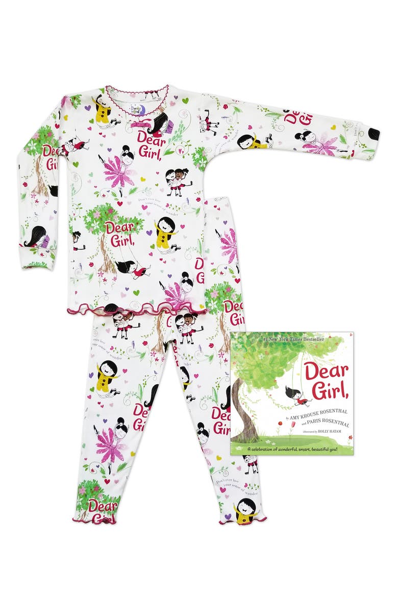 Books to Bed Dear Girl Fitted Two-Piece Pajamas & Book Set, Main, color, 