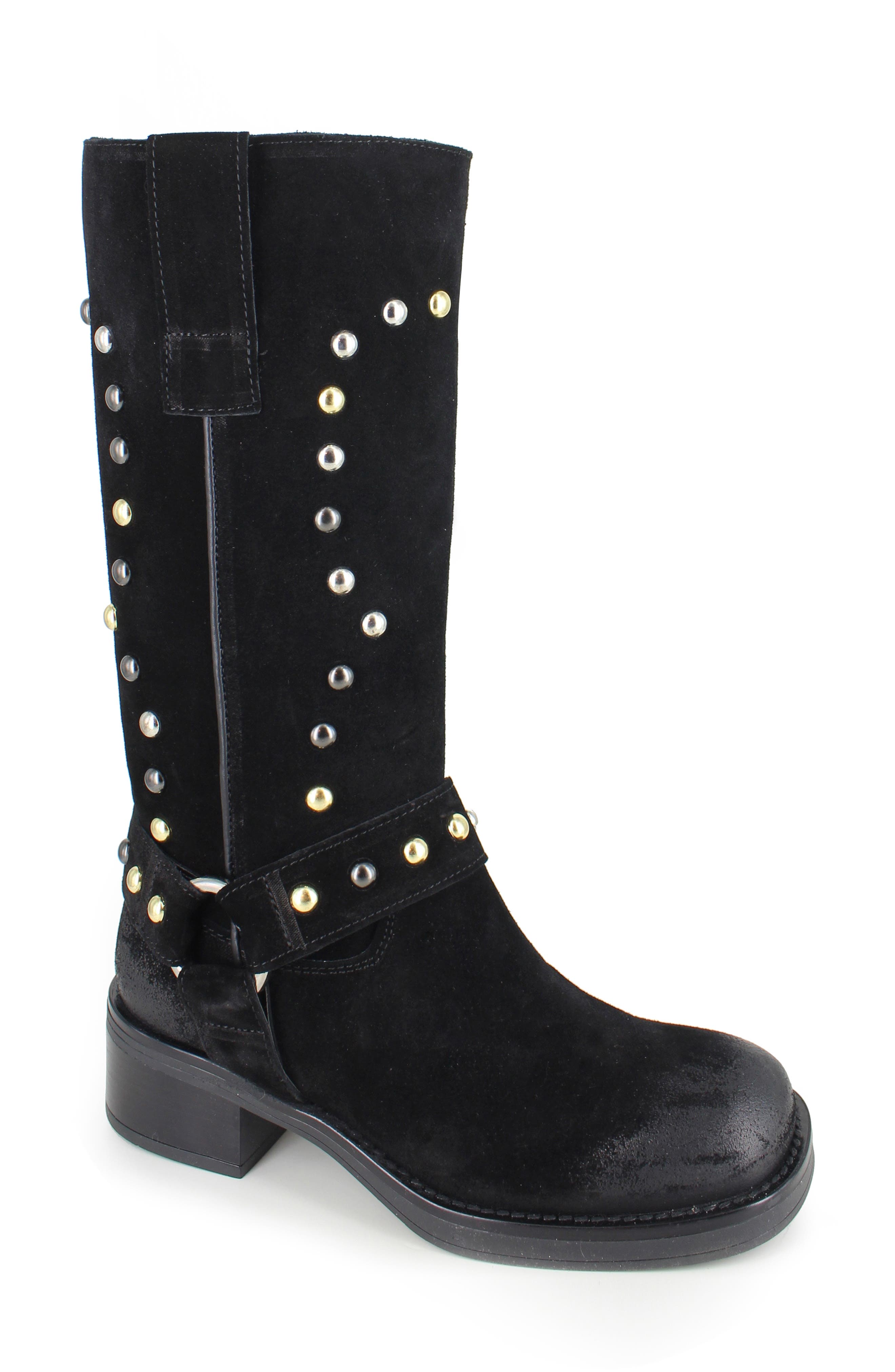 ZIGI Cinnia Studded Water Resistant Boot, Main, color, Black