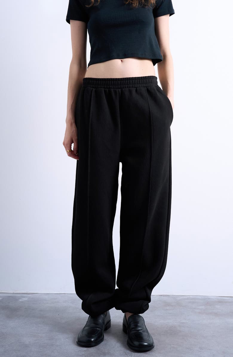 Topshop Pintuck Joggers, Main, color, Black