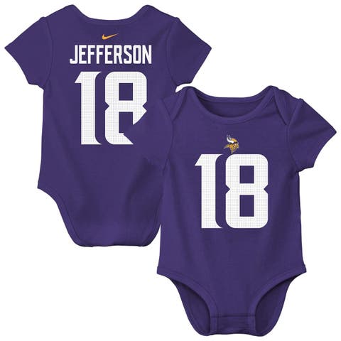 Newborn & Infant Nike Justin Jefferson Purple Minnesota Vikings Player Name & Number Bodysuit
