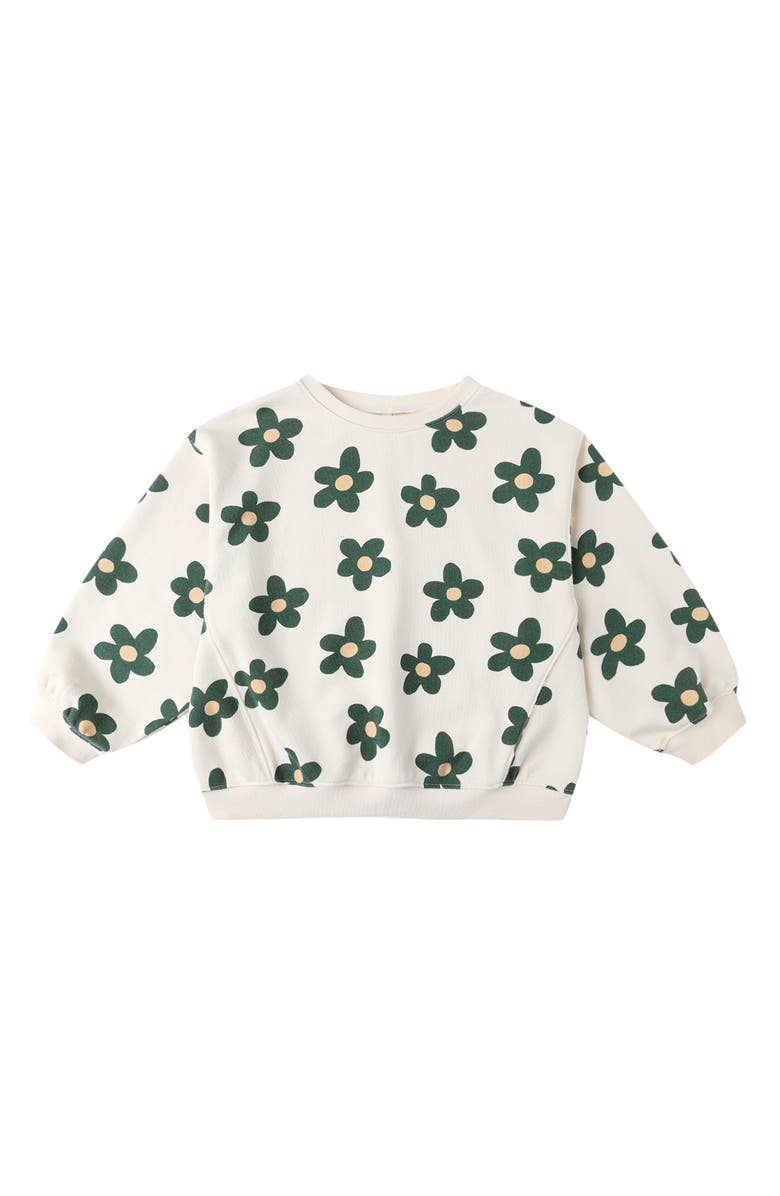 Rylee + Cru Floral French Terry Sweatshirt, Main, color, Natural