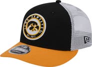 New Era Men's New Era Black Iowa Hawkeyes Throwback Circle Patch 9FIFTY Trucker Snapback Hat
