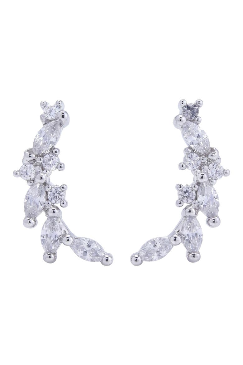 Mitra White Gold Earrings, Main, color, Silver