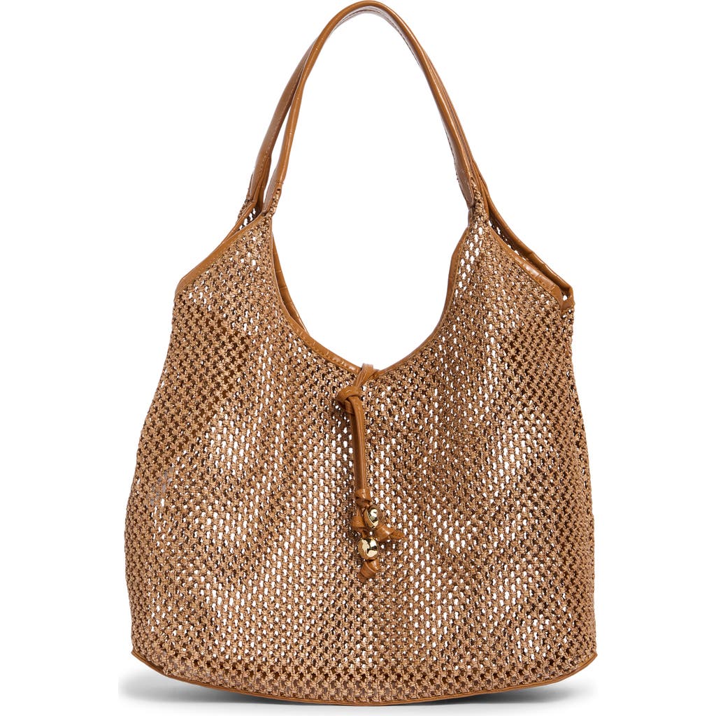 Steve Madden Sabrina Woven Tote with Shoulder Bag in Ochre Straw at Nordstrom Rack