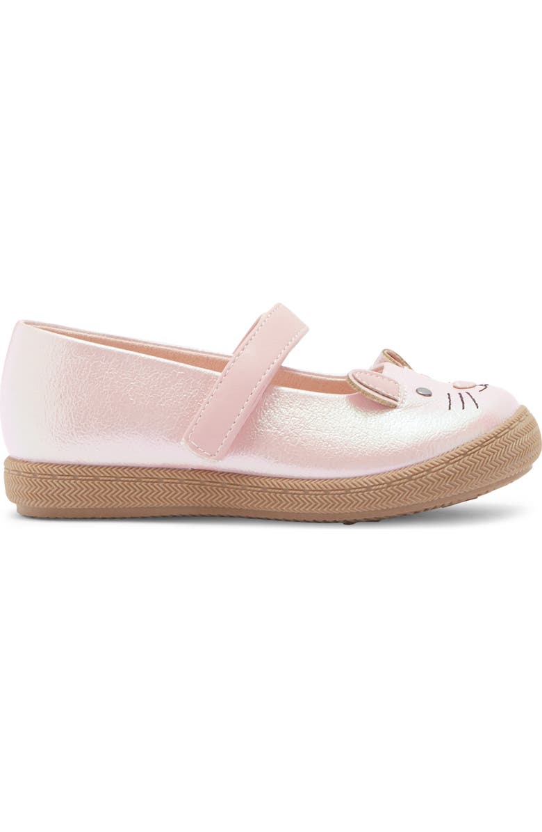Harper Canyon Kids' Bunny Critter Mary Jane Flat, Alternate, color, Pink Metallic