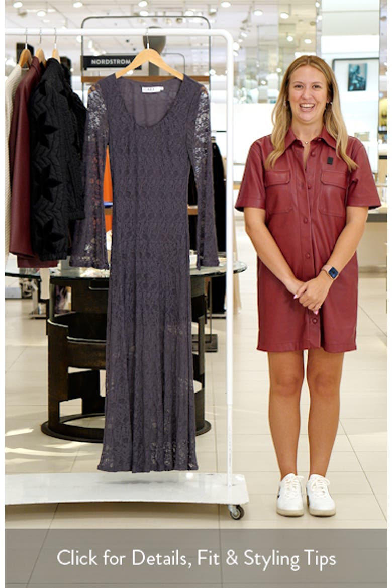 Long Sleeve Lace A-Line Maxi Dress video