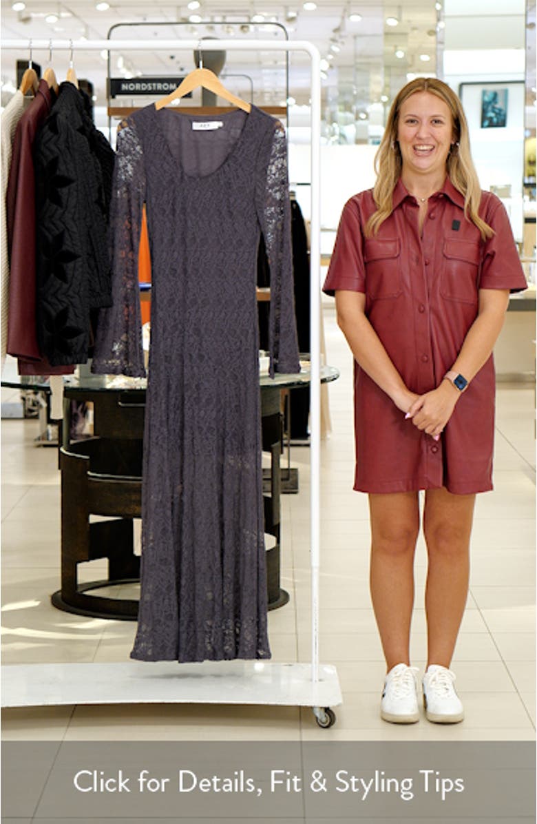 Long Sleeve Lace A-Line Maxi Dress, sales video thumbnail