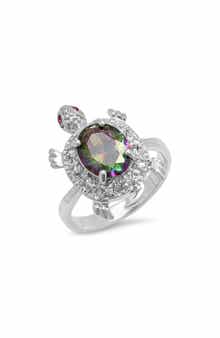 18k White Gold Plated Turtle Ring