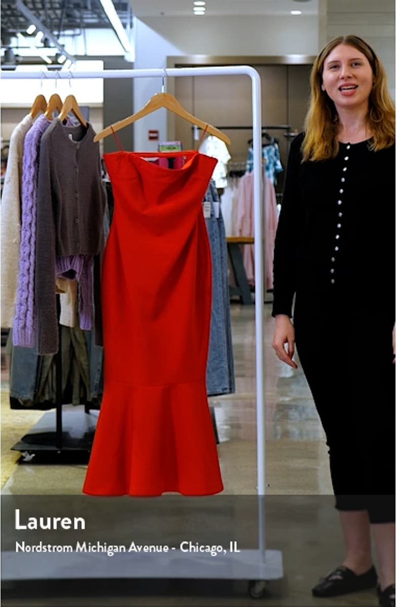 Mille Strappy Back Strapless Cocktail Dress, sales video thumbnail