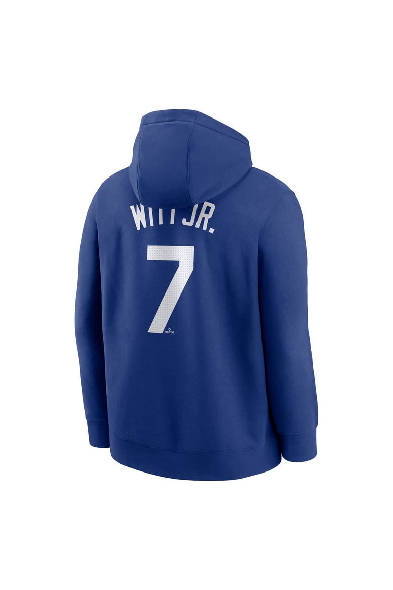 Men's Nike Bobby Witt Jr. Royal Kansas City Royals Player Name & Number Club Fleece Pullover Hoodie, Alternate, color, Royal