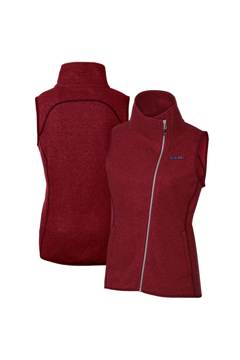 Women's Cutter & Buck Heathered Red San Francisco 49ers Mainsail Full-Zip Vest, Alternate, color, Heather Red
