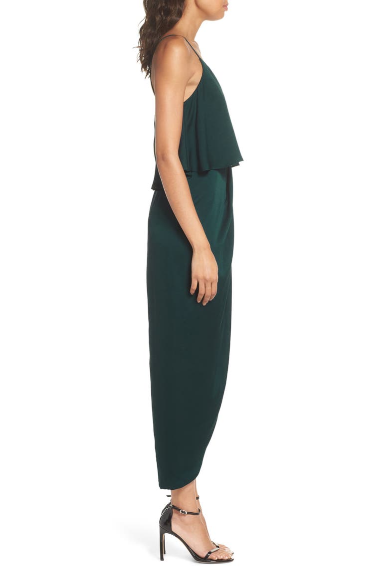 Luxe Frill Tulip Hem Maxi Dress, Alternate, color, EMERALD