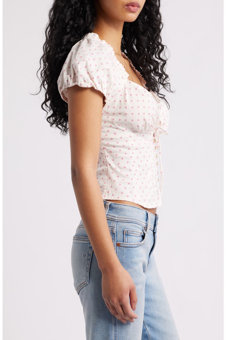 Summer Floral Print Shirt, Alternate, color, IVORY COMBO