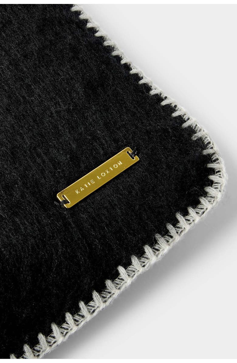 Katie Loxton Whipstitch Scarf, Alternate, color, Black