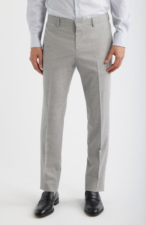 Genius Slim Fit Flat Front Wool Blend Dress Pants