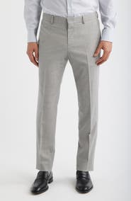 BOSS Genius Slim Fit Flat Front Wool Blend Dress Pants