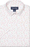 Mizzen+Main Haylard Trim Fit Red Scattered Dash Short Sleeve Button-Up Shirt