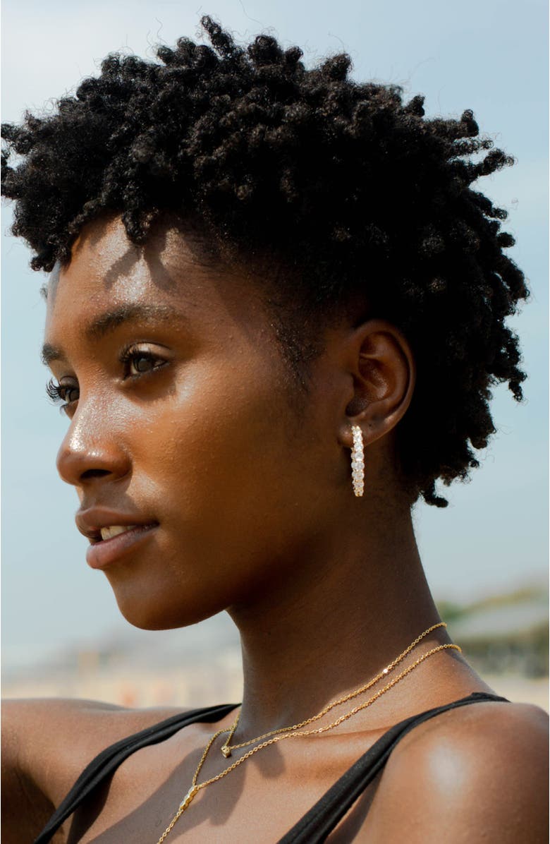 BEN ONI Inside Out CZ Hoop Earrings, Alternate, color, Gold