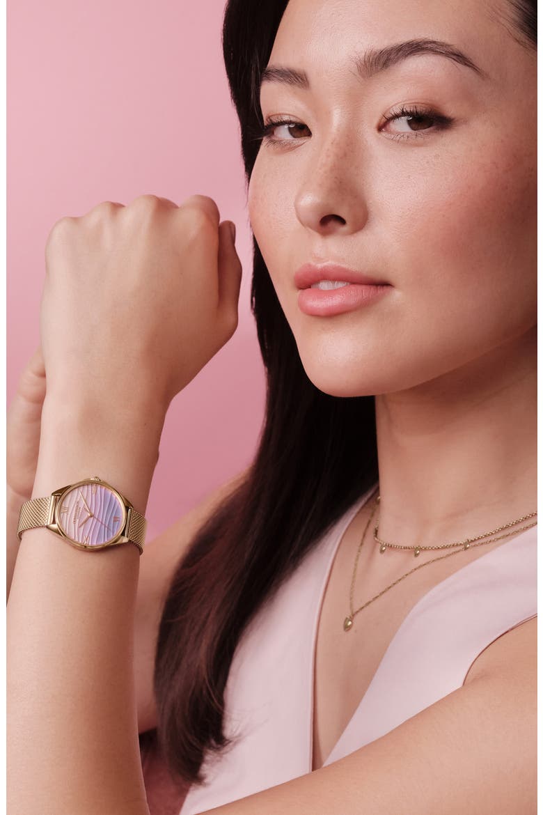 Azure Mesh Strap Watch, 30mm, Alternate, color, PINK