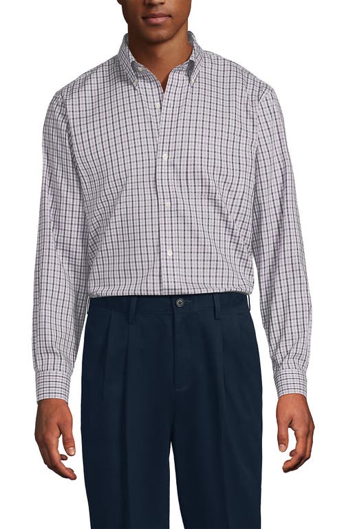 Lands' End Traditional Fit Solid No Iron Supima Pinpoint Buttondown Collar Dress Shirt In Neutral