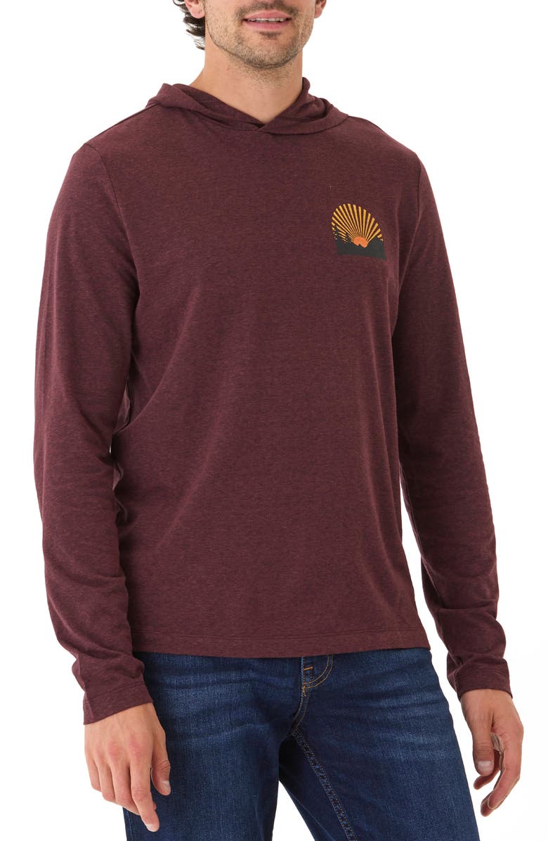 Threads 4 Thought Rocky Mountain Sunrise Hooded Long Sleeve Graphic T-Shirt, Main, color, 