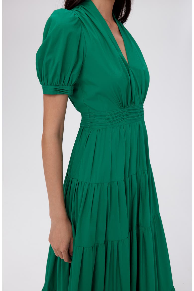 Darby Tiered Cotton Blend Midi Dress, Alternate, color, SIGNATURE GREEN