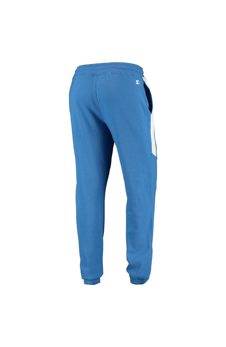 STARTER Men's Starter Blue/White Detroit Lions Goal Post Fleece Pants, Alternate, color, 