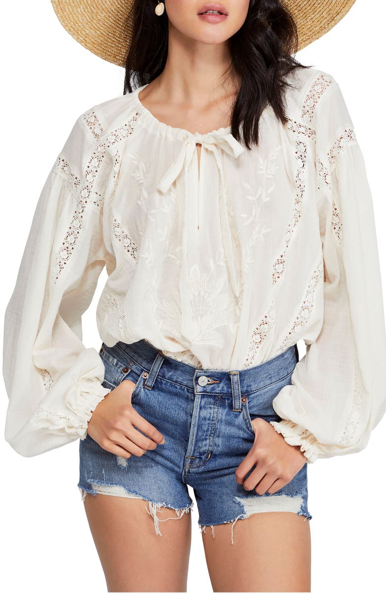 Free People Maria Maria Lace Blouse, Main, color, 