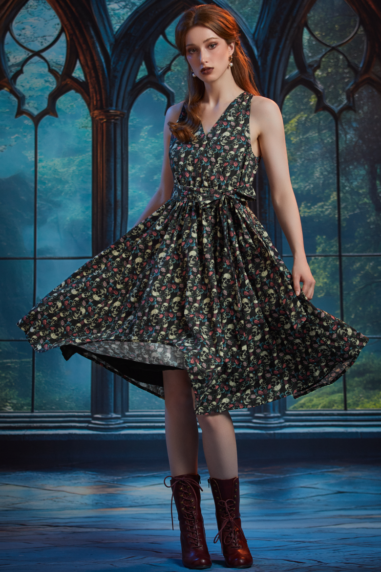Instant Energy Faux Wrap Halloween Dress, Alternate, color, Dead Gorgeous