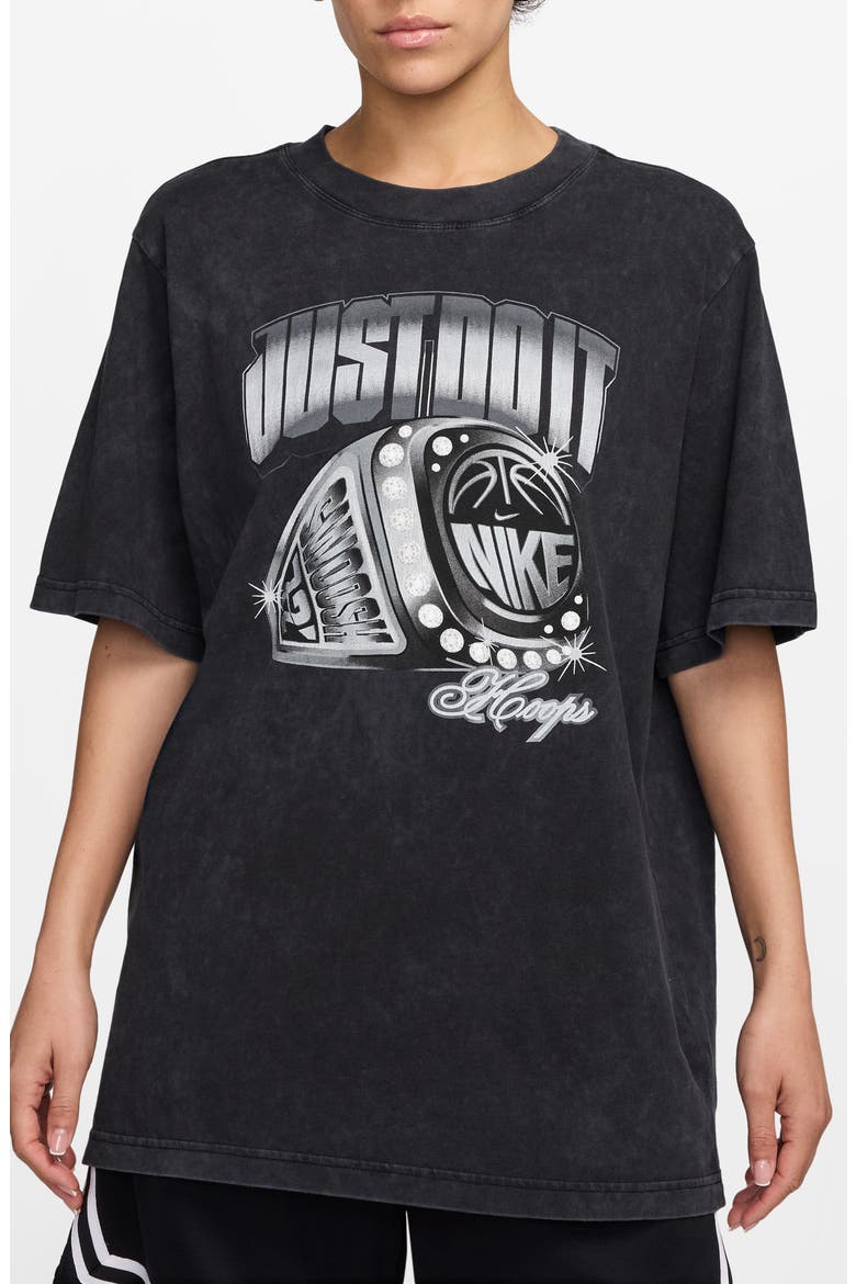 Oversize Basketball Graphic T-Shirt, Main, color, BLACK