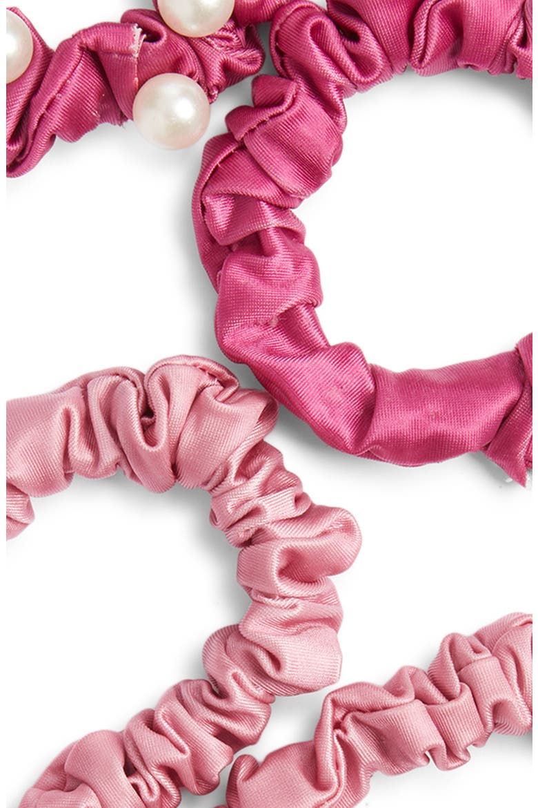 6-Pack Satin Ponytail Holders, Alternate, color, WARM PINK MULTI