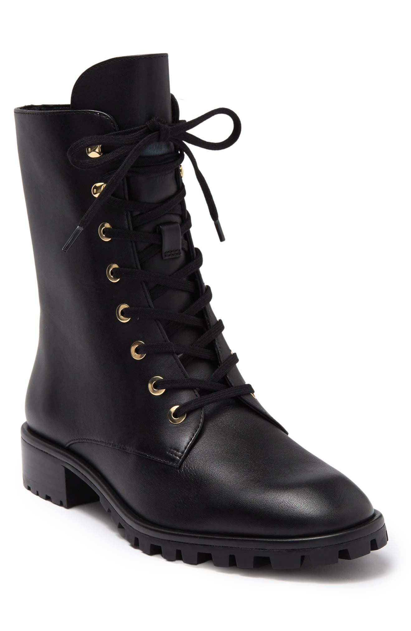 Stuart Weitzman Laine Leather Combat Boot, Main, color, 