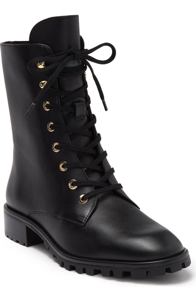 Stuart Weitzman Laine Leather Combat Boot, Main, color,