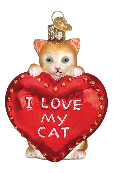 I Love My Cat Christmas Ornament
