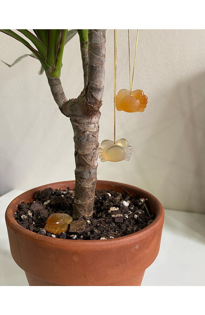 seree Zodiac collection Cancer Jade stone necklace, Alternate, color, Off White