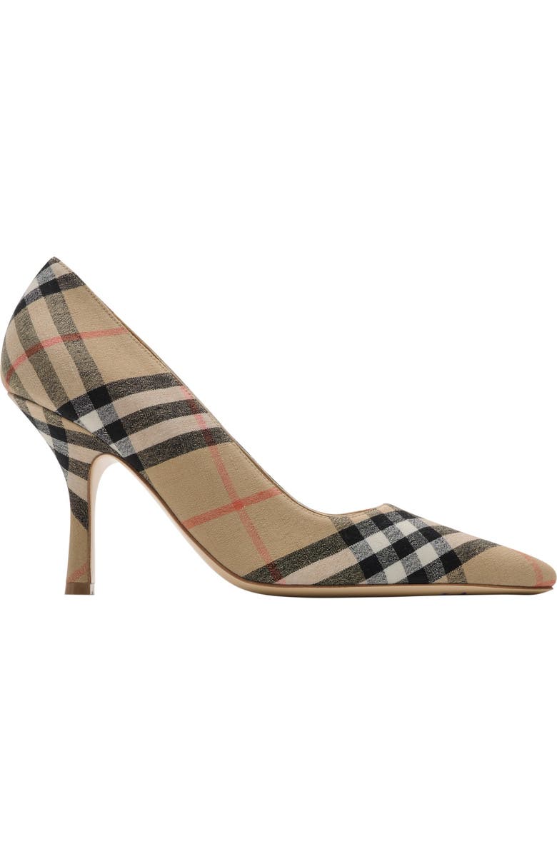 Burberry Check Dame Pumps, Main, color, Sand Beige